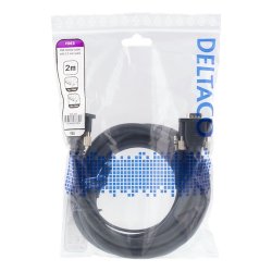 VGA monitor kabel HD15 han-han, 2m, sort