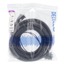 VGA monitor kabel HD15 han-han, 5m, sort