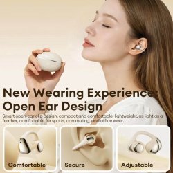 Lenovo RS110 OWS Open-Ear Bluetooth 6.0 Earbuds Hvid &ndash; Tr�dl�se Clip-On H�retelefoner med ENC