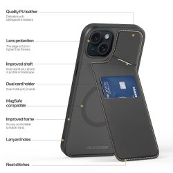 iPhone 15 Pro, Dual-card Cover (Magsafe) Sort