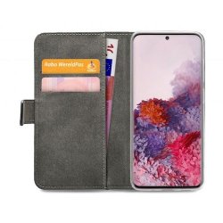 Samsung Galaxy S20 Ldercase til kreditkort i Sort