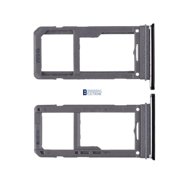 Samsung Galaxy S8/S8 Plus MicroSD og SIMkort bakke i Sort