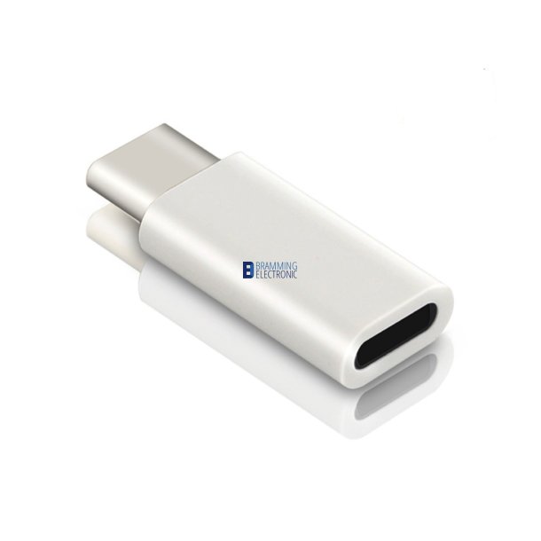 USB-C Han til Lightning Hun Adapter Hvid &ndash; Opladning & Dataoverf�rsel