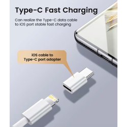 USB-C Han til Lightning Hun Adapter Hvid &ndash; Opladning & Dataoverf�rsel