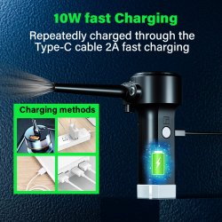 Elektronisk Air Duster (Batteri-drevet) 10000mAh