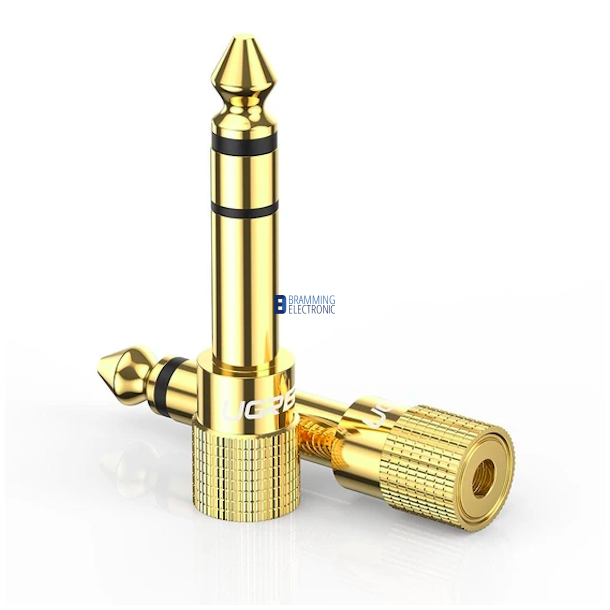 Audio adapter 3,5mm(MiniJack) til 6,5mm (Jack) guldbelagt