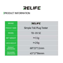 RELIFE TB-09 SE USB-C / Lightning Ladeport Tester &ndash; Hurtig Fejlfinding til Mobilreparation 