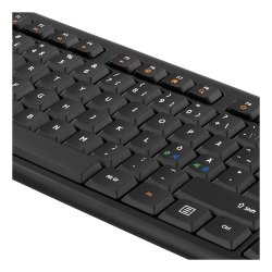 Tastatur, nordisk layout, USB, 1,1m kabel, sort