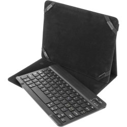 10 tommer Tablet Fodral med Bluetooth Tastatur &ndash; Universal Cover Sort Nordisk Layout 