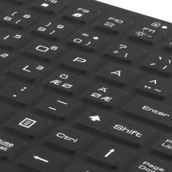 Lille tastatur med lys, spildsikker, sort (ldre venlig) USB-A
