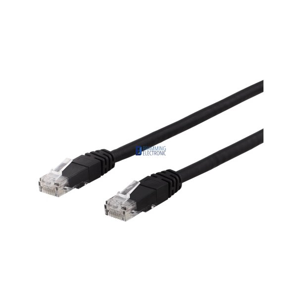 U/UTP Cat6 patchkabel, 0,5m, 250MHz, Delta-certificeret, LSZH, sort