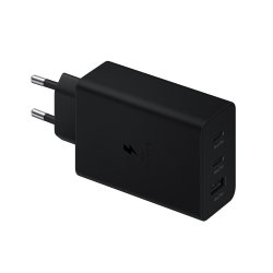 Samsung 65W Trio oplader - 2x USB-C + USB-A, hurtig oplader, sort