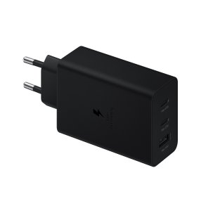Samsung 65W Trio oplader - 2x USB-C + USB-A, hurtig oplader, sort