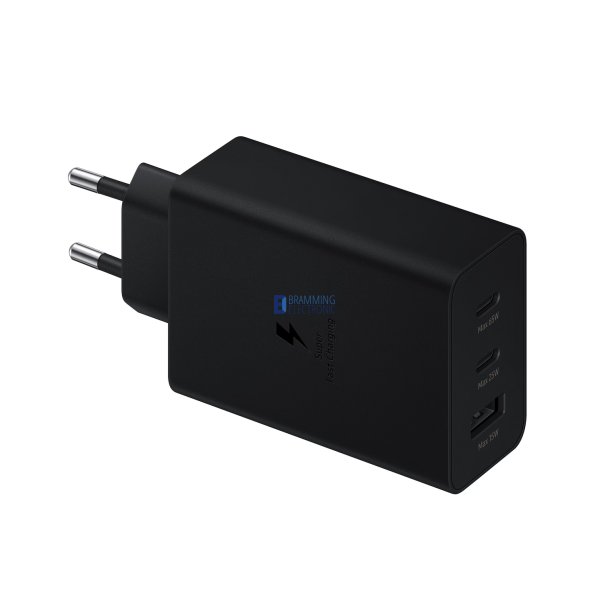 Samsung 65W Trio oplader - 2x USB-C + USB-A, hurtig oplader, sort