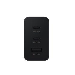 Samsung 65W Trio oplader - 2x USB-C + USB-A, hurtig oplader, sort
