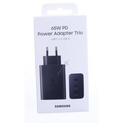 Samsung 65W Trio oplader - 2x USB-C + USB-A, hurtig oplader, sort