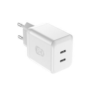 UPSTRM CIRKULR 35W Dual USB-C GaN oplader, Hvid (Bredygtig)