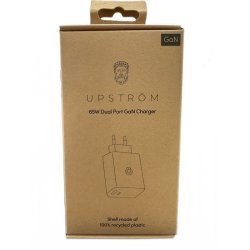 UPSTRM CIRKULR 65W Dual Port GaN oplader, Hvid (Bredygtig)