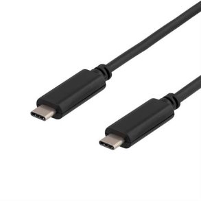 USB-C til USB-C kabel, 0.25m, 3A, USB 3.1, sort