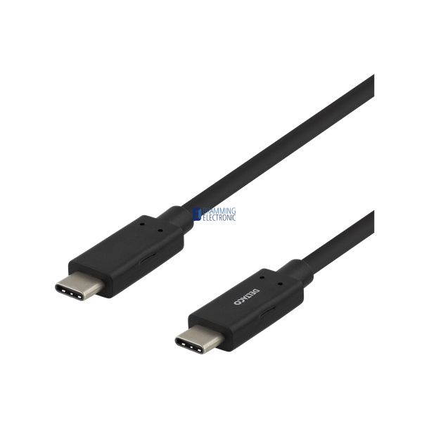 USB-C til USB-C kabel, 1m, 3A, USB 3.1 Gen 1, sort