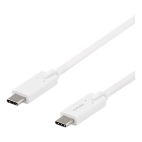 USB-C til USB-C kabel, 2m, 5 Gbit/s, 5A, Hvid