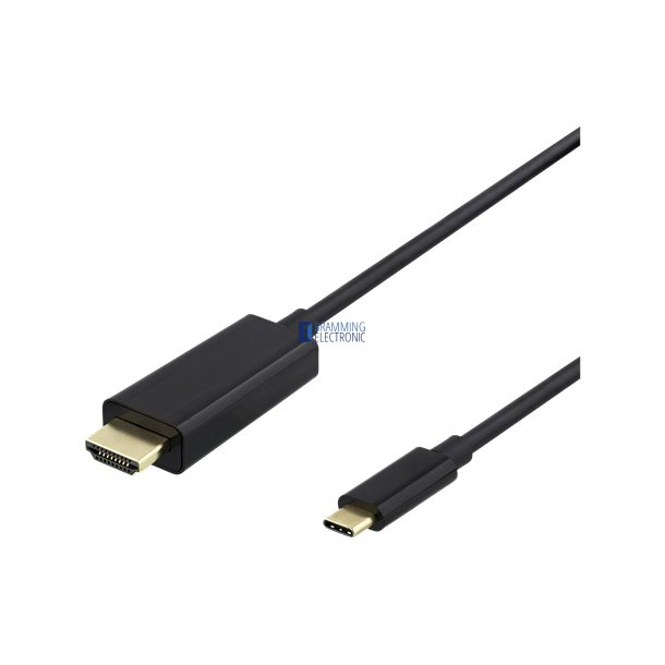USB-C til HDMI kabel, 1 meter, sort