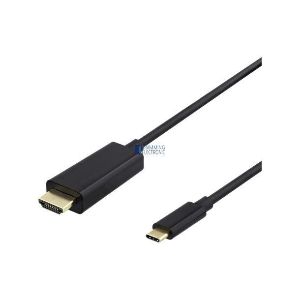 USB-C til HDMI kabel, 2 meter, sort