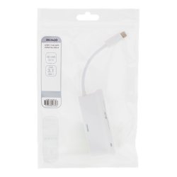 USB-C hub, 1x HDMI 4K at 30Hz, 3x USB-A 3.1, hvid