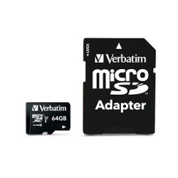 Verbatim Micro SDXC Card 64GB Class 10 w/adaptor
