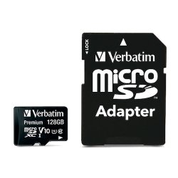 Verbatim Micro SDXC Card 128GB Class 10 w/adaptor