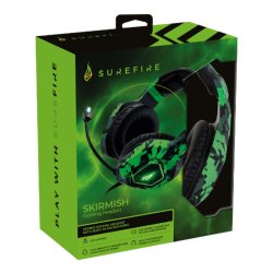 SUREFIRE Skirmish Gaming Headset, Green/Black