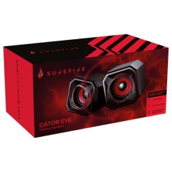 SUREFIRE Gator Eye Gaming Speakers, Sort/Rd