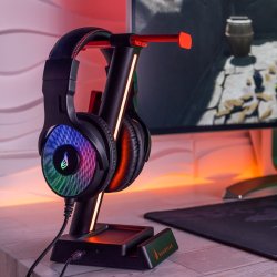 SUREFIRE Vinson N1 Dual Gaming RGB Headset Stand, Sort
