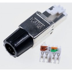 RJ45 plug Cat6A, tool-less, metal (Skrmet)