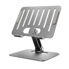Mobilize Foldbar Aluminium Tabletstander S�lv &ndash; Justerbar Holder til Tablet