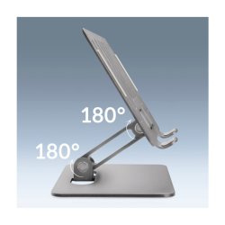 Mobilize Foldbar Aluminium Tabletstander S�lv &ndash; Justerbar Holder til Tablet