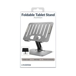 Mobilize Foldbar Aluminium Tabletstander S�lv &ndash; Justerbar Holder til Tablet
