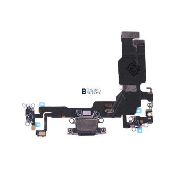 iPhone 15, Ladestik flex i Sort