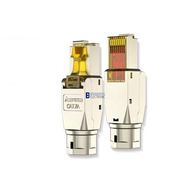 RJ45 Cat7A Stik Sk�rmet Metal &ndash; Tool-less | AMPCOM 10Gbps 
