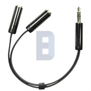 3.5mm stereo splitter i Sort
