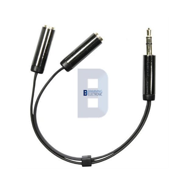 3.5mm stereo splitter i Sort