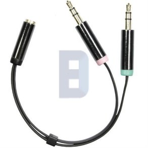3.5mm headset adapter 2xhan - 1x hun i Sort