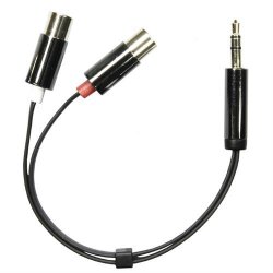 3.5mm til Phono (RCA) stereo adapter 1xhan (3.5mm) - 2x hun (Phono) i Sort