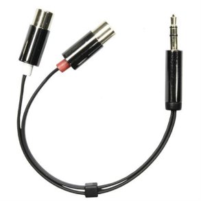 3.5mm til Phono (RCA) stereo adapter 1xhan (3.5mm) - 2x hun (Phono) i Sort