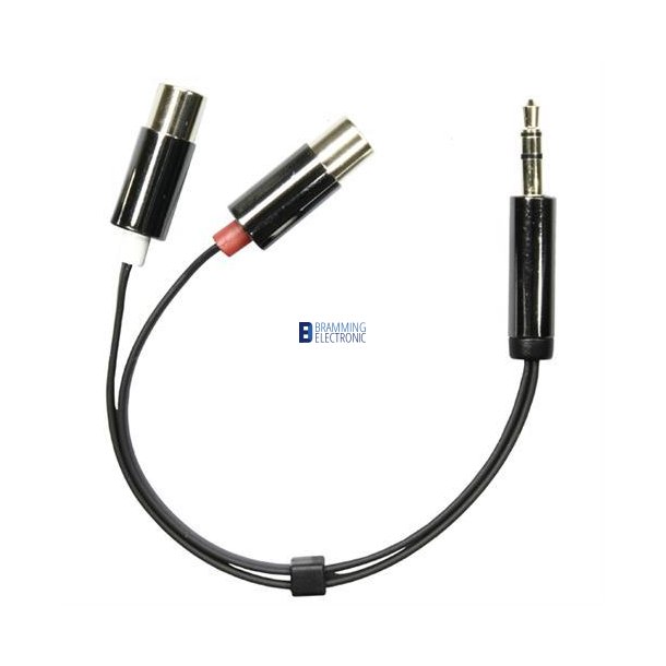 3.5mm til Phono (RCA) stereo adapter 1xhan (3.5mm) - 2x hun (Phono) i Sort