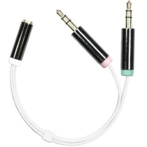 3.5mm headset adapter 2xhan - 1x hun - Hvid.