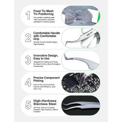 Pincet med buet spids 80gr. - Rustfri stl (Relife)