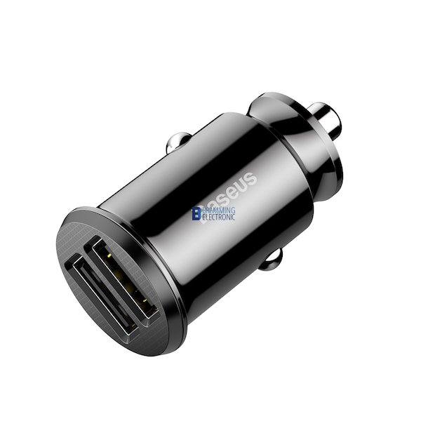 Baseus Bil lader 2xUSB 3.1A i Sort