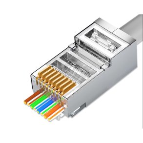 Modularstik 8/8 RJ45 Cat6 (Pass Through) skrmet, 5 stk.