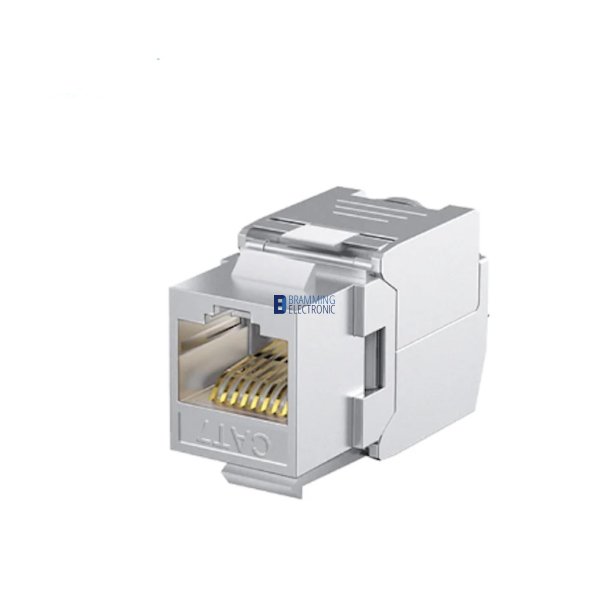 Cat7 Keystone, tool-less, metal (Skrmet)
